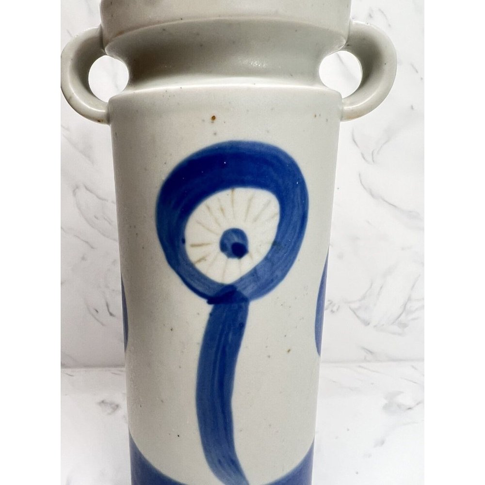 UCTCI Japan Abstract Flower Vase MCM Scandinavian Style Vintage Blue White - Picture 3 of 9